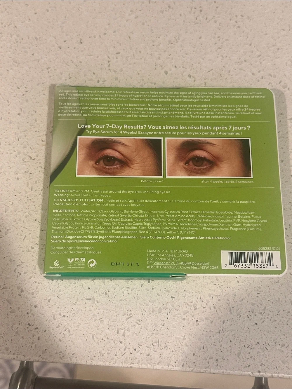 NIB THREE PACK of Murad Retinol Youth Renewal Eye Serum 7 Day Challenge